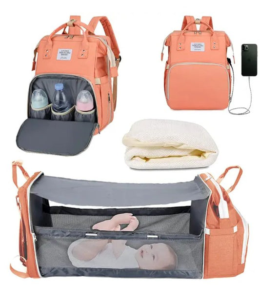 Diaper Bag Backpack, Waterproof Large Travel Back Pack, 3 in 1 with USB Charge  [free Delivery]